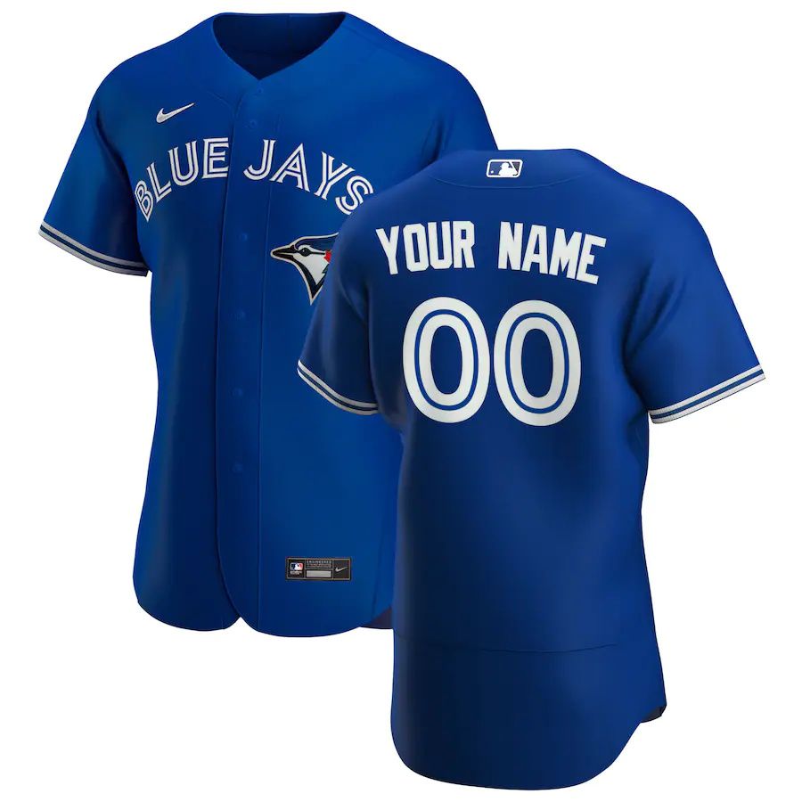 Mens Toronto Blue Jays Nike Royal Alternate Authentic Custom MLB Jerseys->customized mlb jersey->Custom Jersey